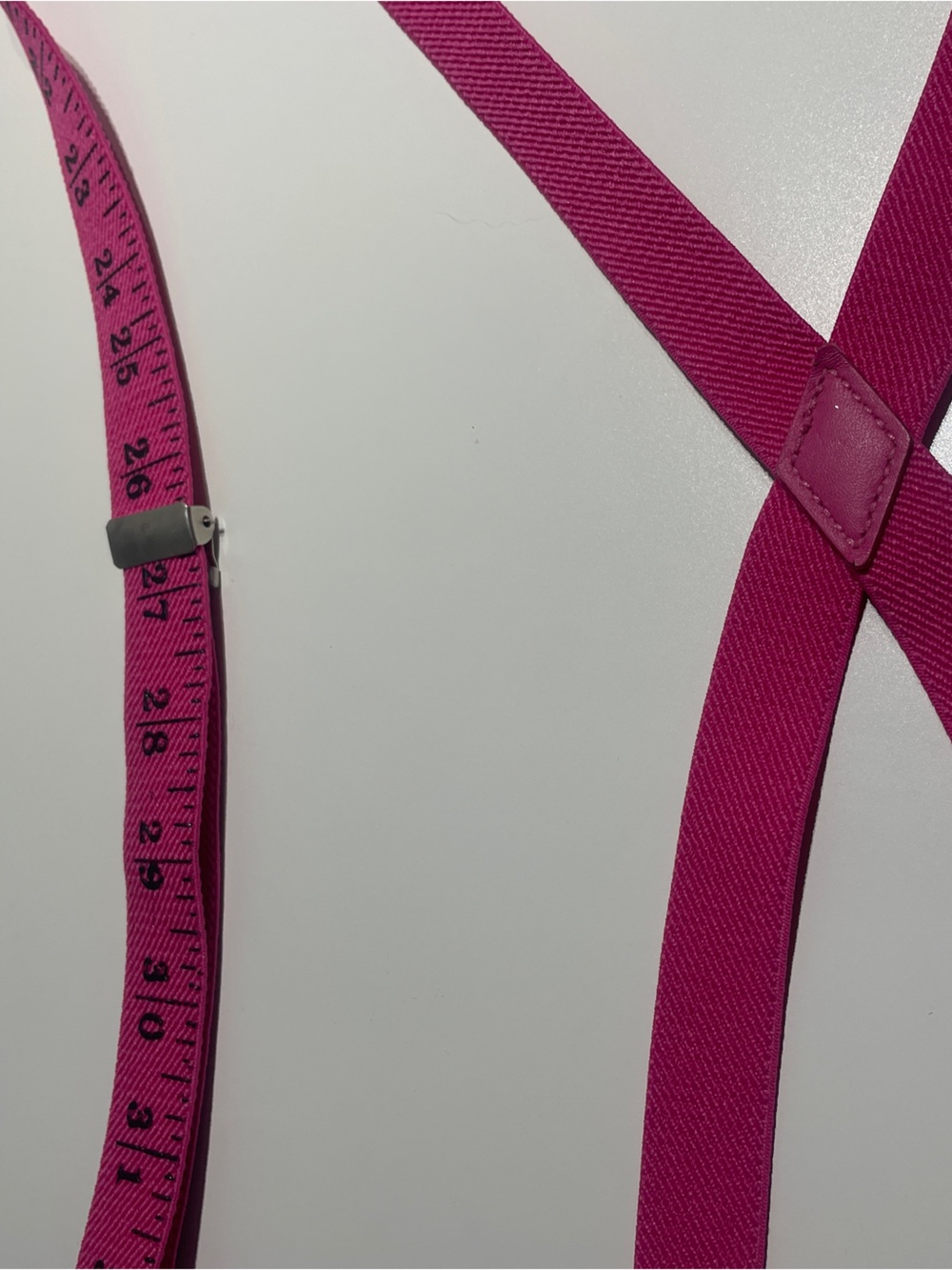 Hot Pink tape measure suspenders Fashion designer,sewing Machine girly - Picture 4 of 5